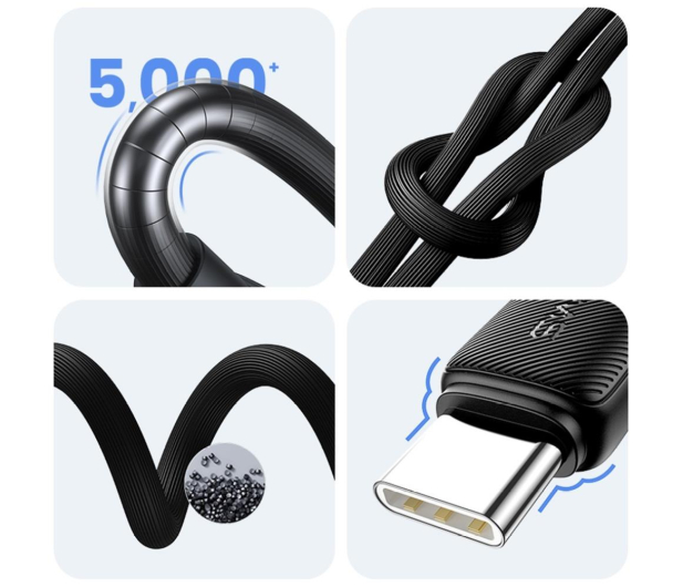USAMS Kabel KY Series US-SJ693 3A USB-C do USB-A 2m biały - 1569050 - zdjęcie 6